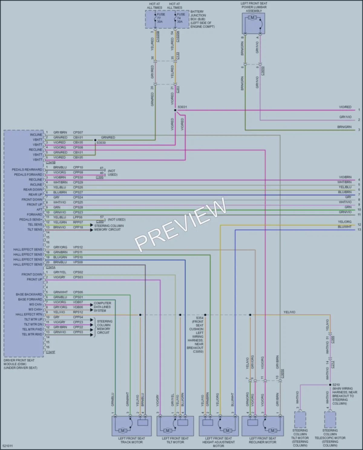 2017 Lincoln MKX Memory Systems wiring diagram preview