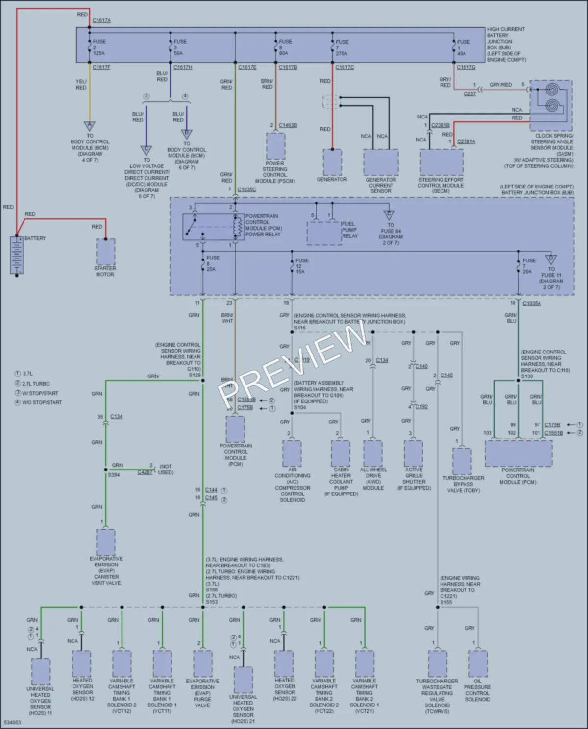 2017 Lincoln MKX Power Distribution wiring diagram preview