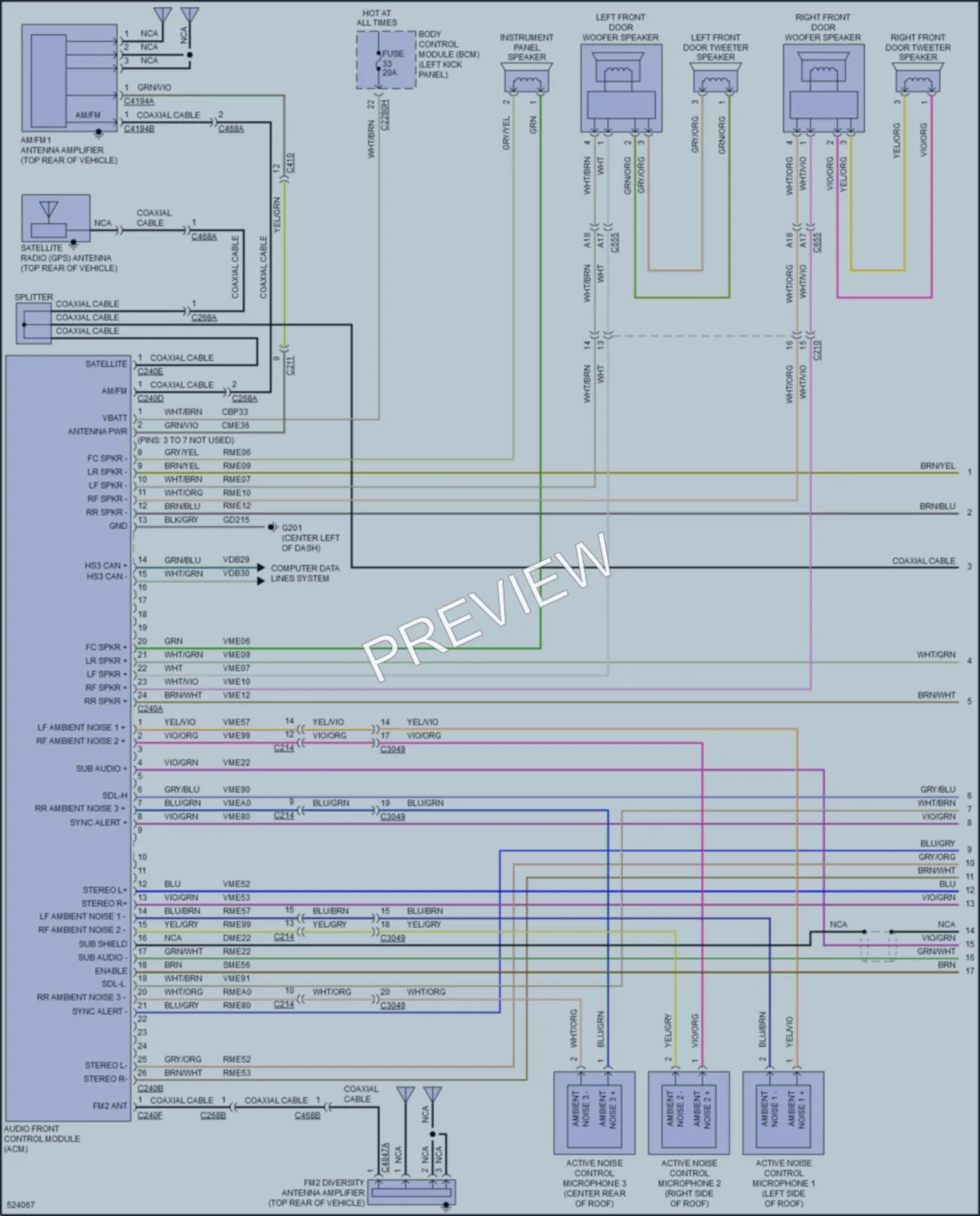 2017 Lincoln MKX Radio wiring diagram preview
