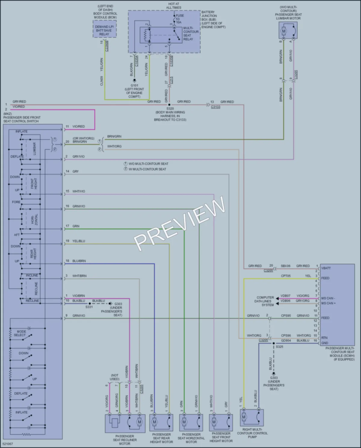 2017 Lincoln MKZ Memory Systems wiring diagram preview
