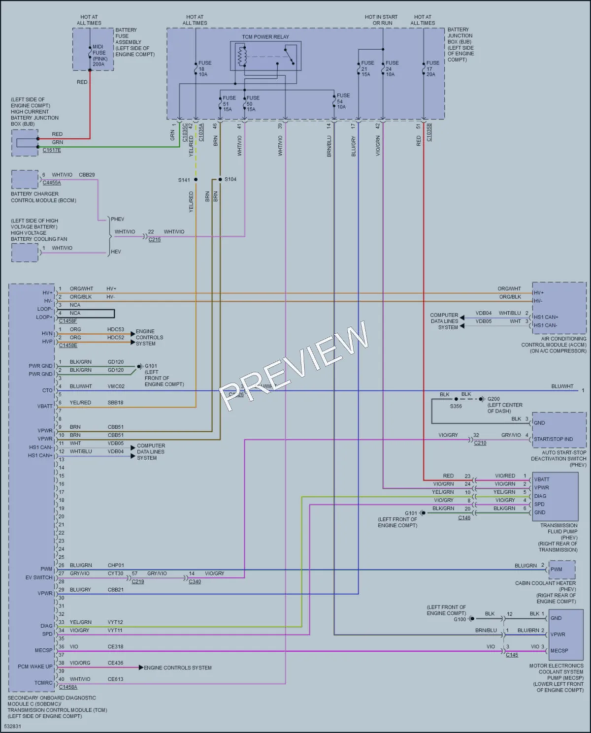 2017 Lincoln MKZ Transmission wiring diagram preview