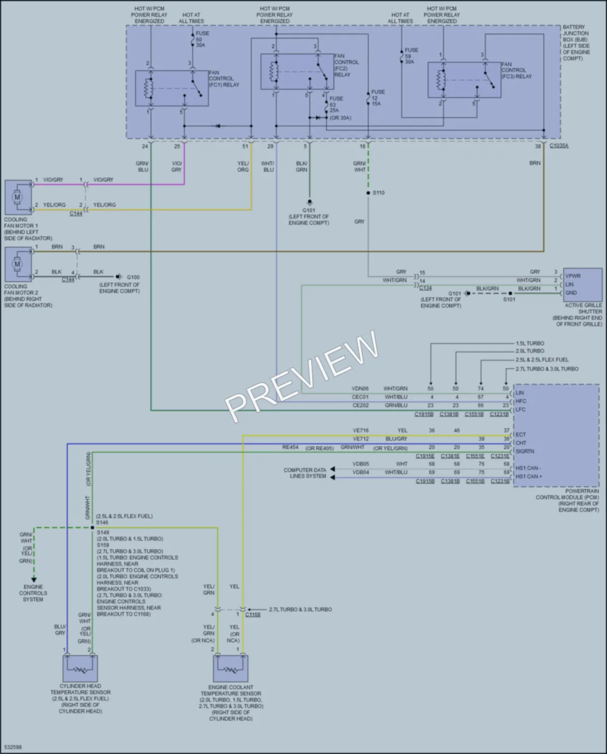 2017 Lincoln MKZHybrid Cooling Fan wiring diagram preview