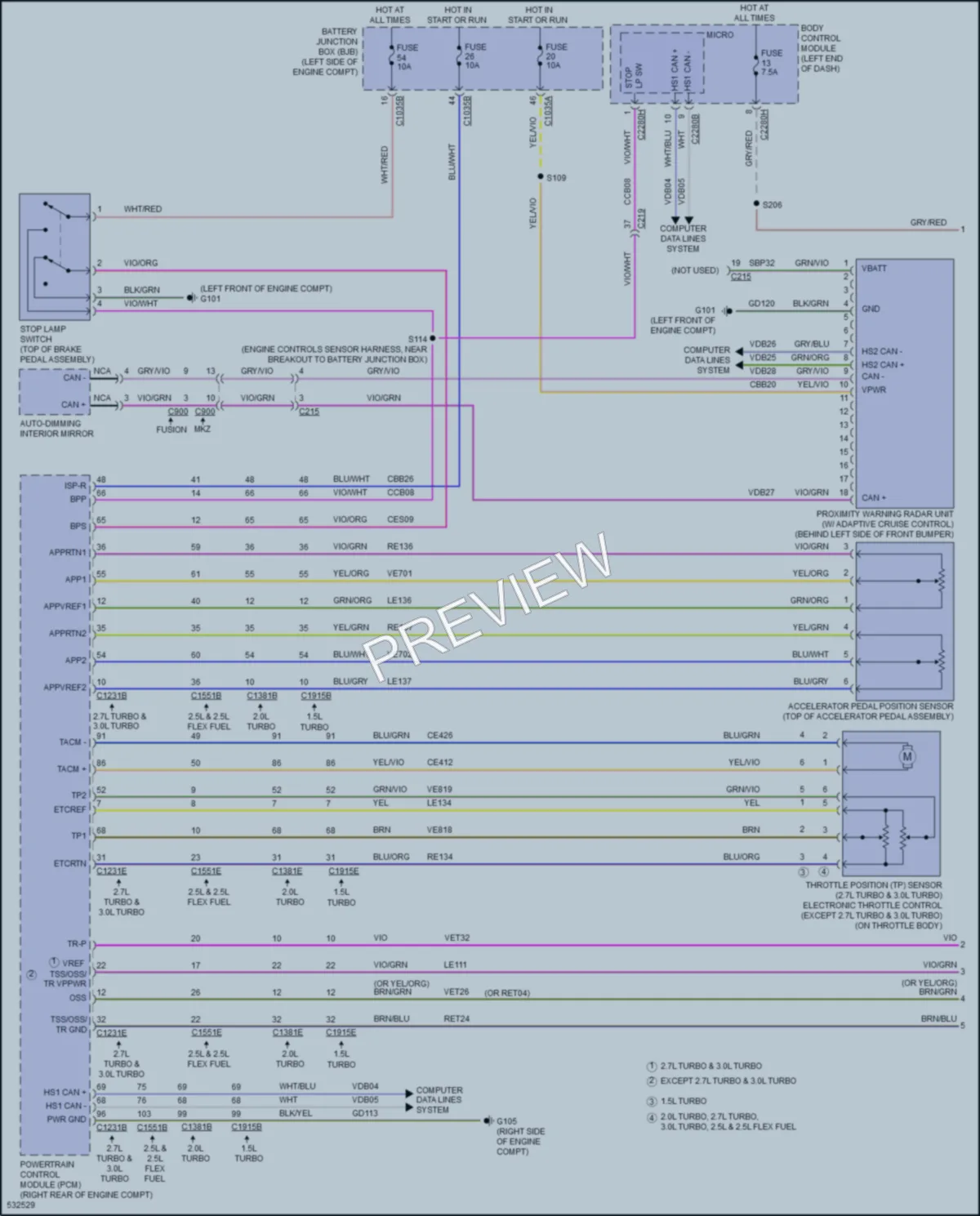 2017 Lincoln MKZHybrid Cruise Control wiring diagram preview