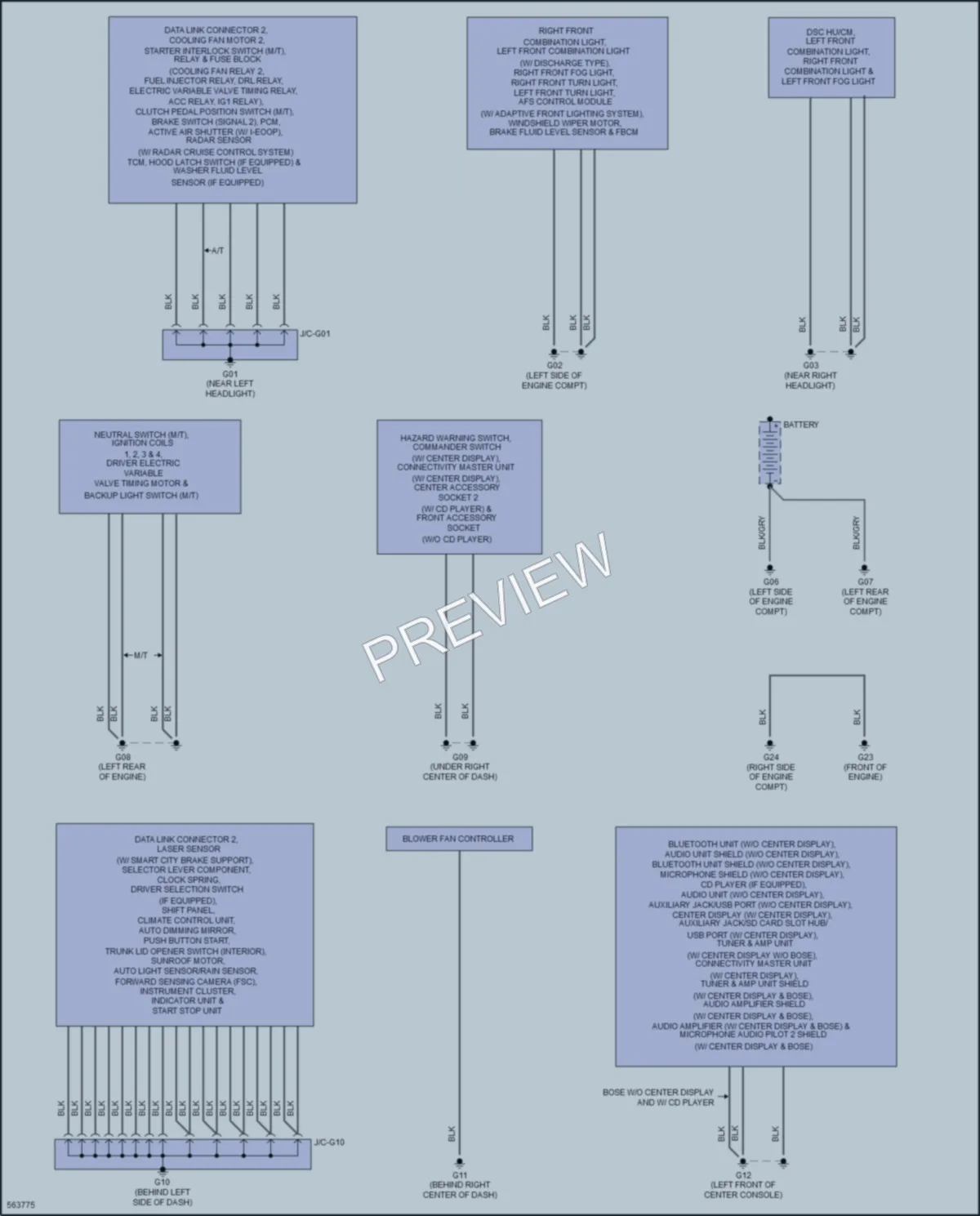 2017 Mazda 3 Ground Distribution wiring diagram preview