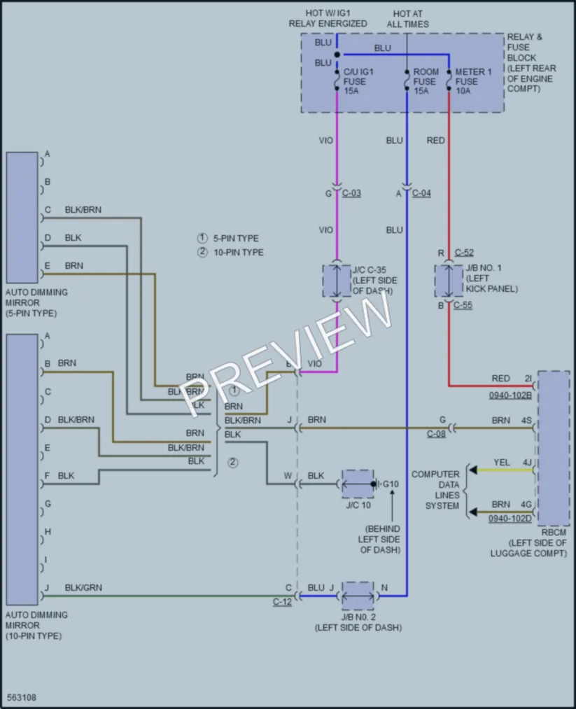 2017 Mazda 3 Power Mirrors wiring diagram preview