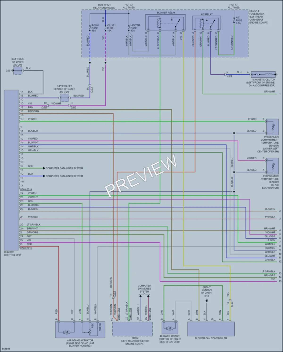 2017 Mazda 6 Air Conditioning wiring diagram preview