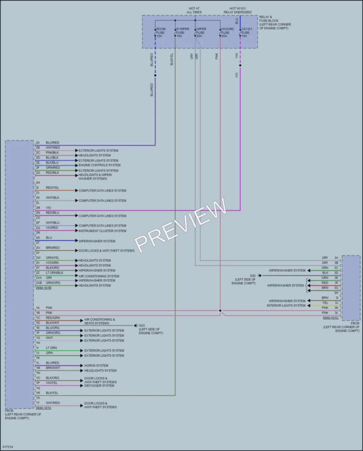 2017 Mazda 6 Body Control Modules wiring diagram preview
