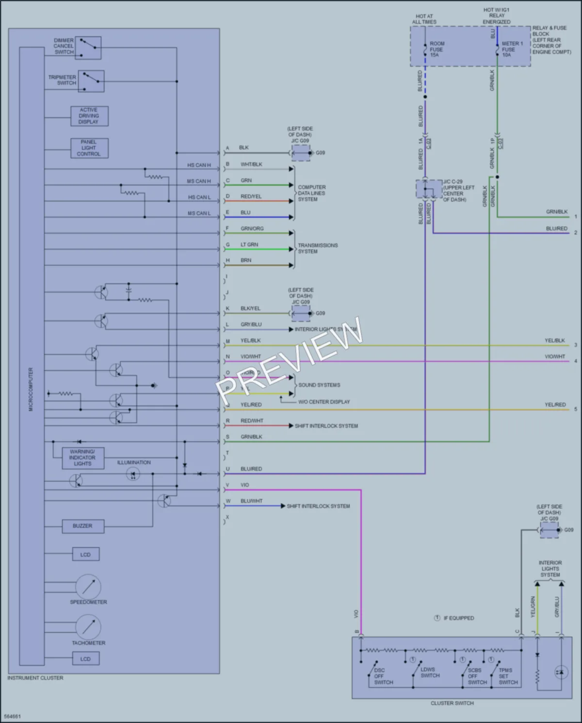 2017 Mazda 6 Instrument Cluster wiring diagram preview