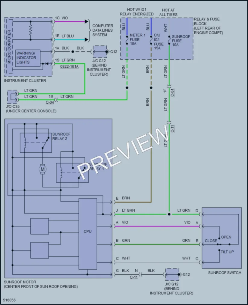 2017 Mazda CX3 Power Top Sunroof wiring diagram preview