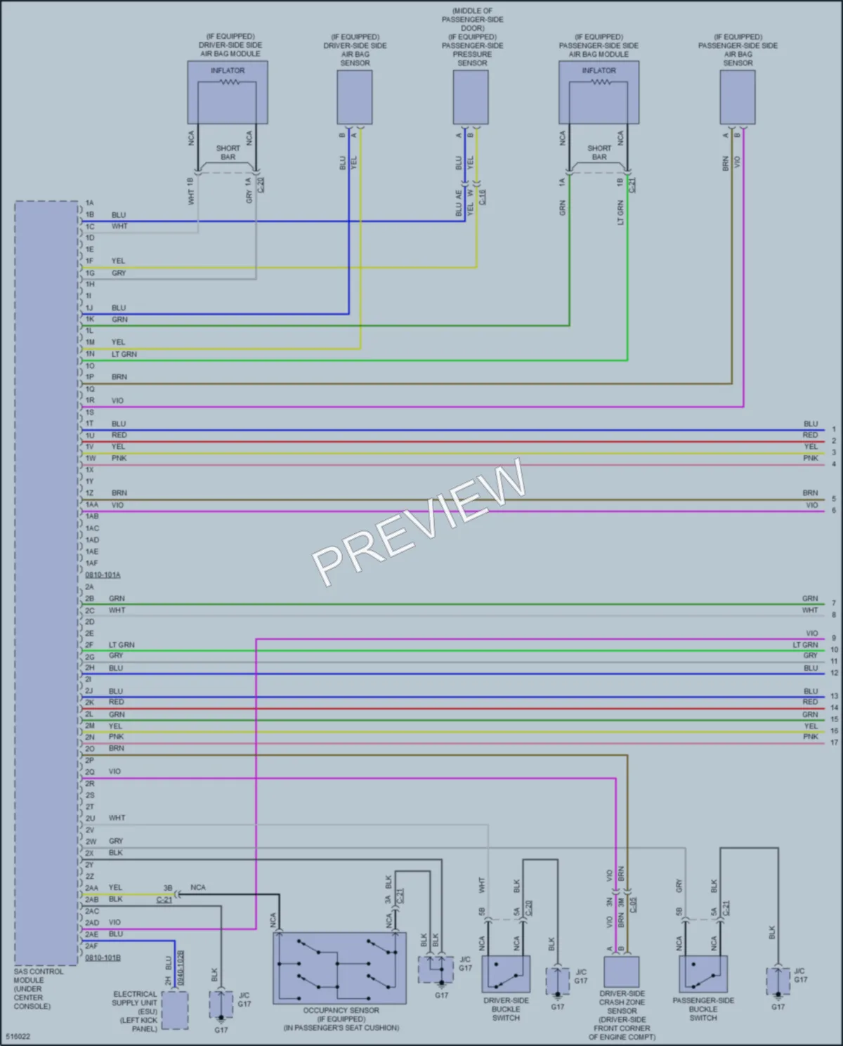 2017 Mazda CX3 Supplemental Restraints wiring diagram preview