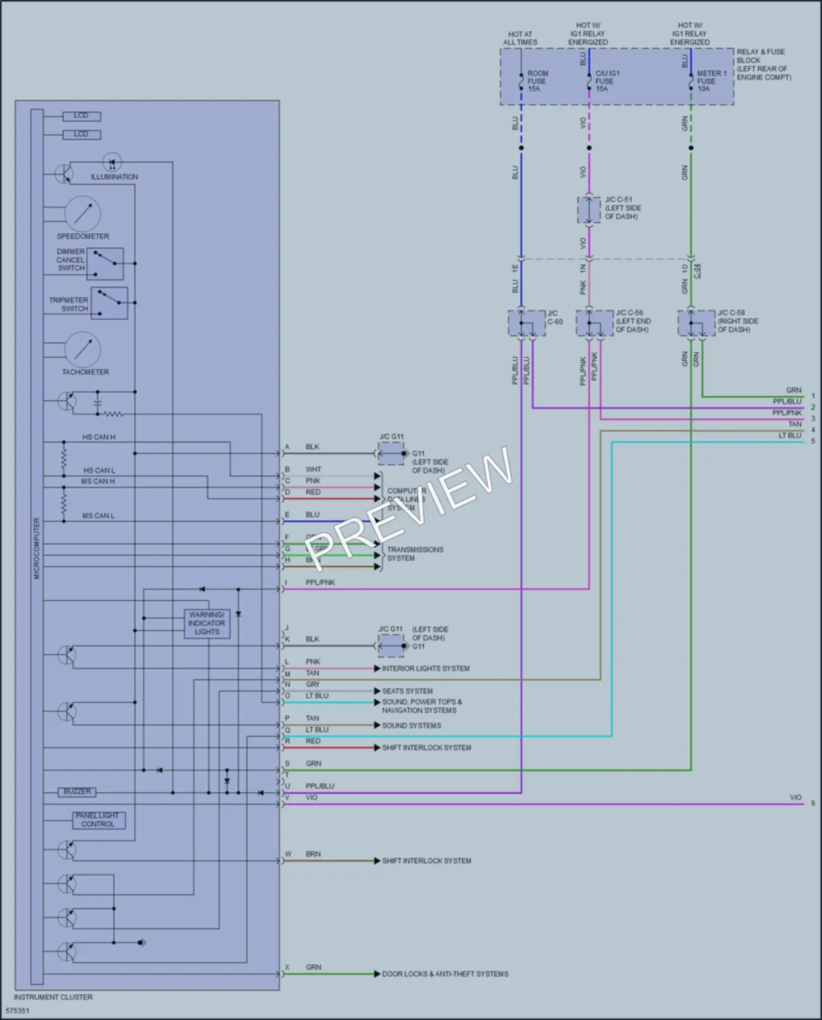 2017 Mazda CX5 Instrument Cluster wiring diagram preview