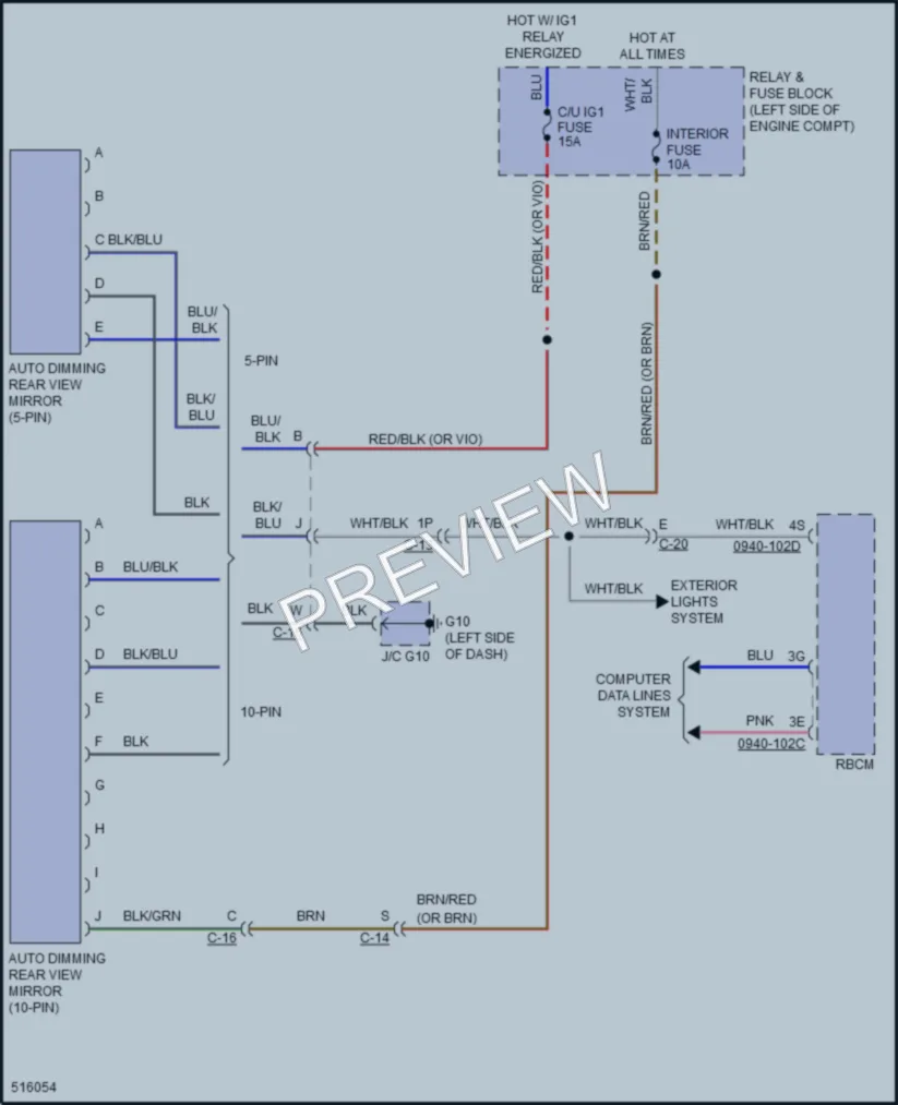2017 Mazda CX9 Power Mirrors wiring diagram preview