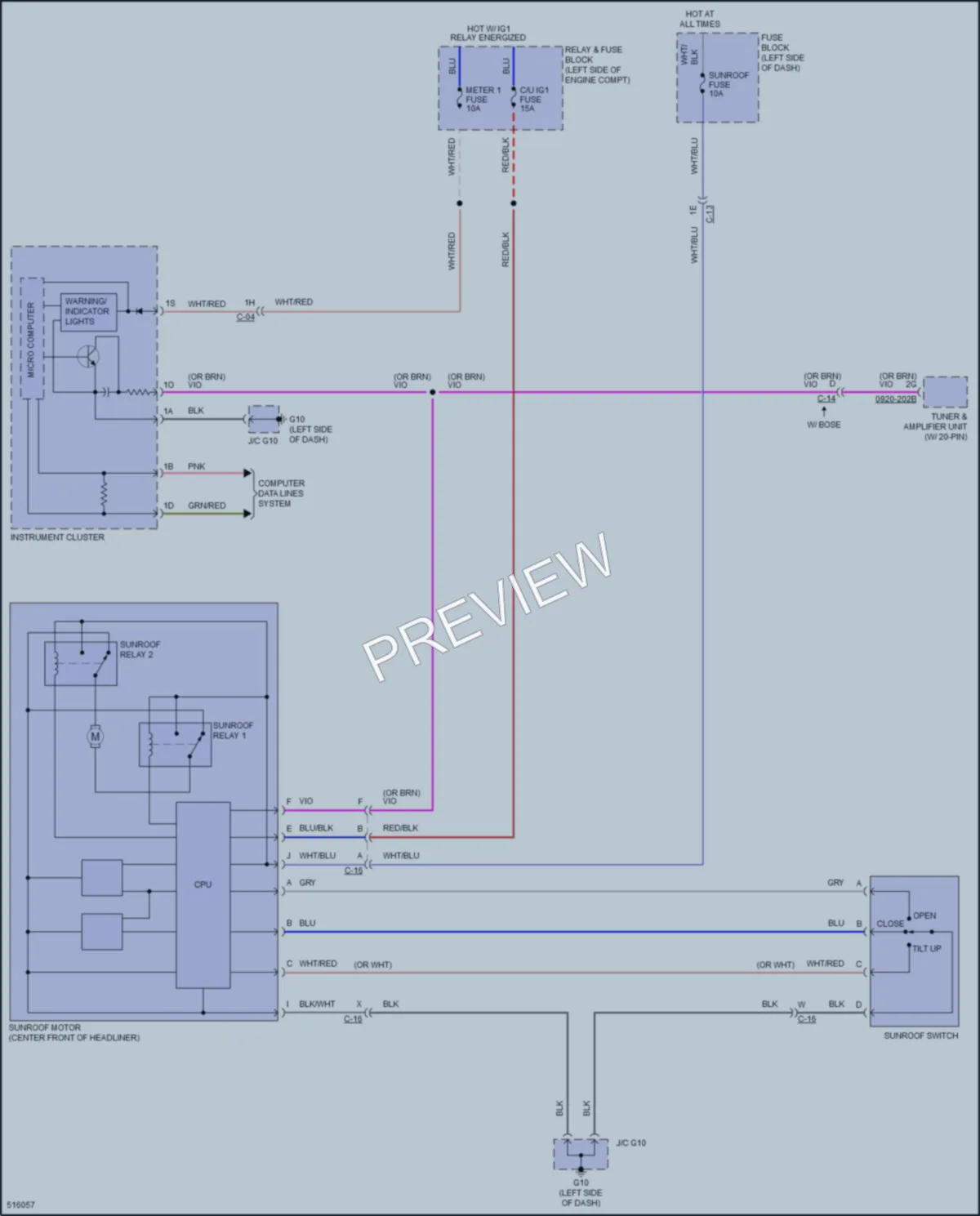 2017 Mazda CX9 Power Top Sunroof wiring diagram preview