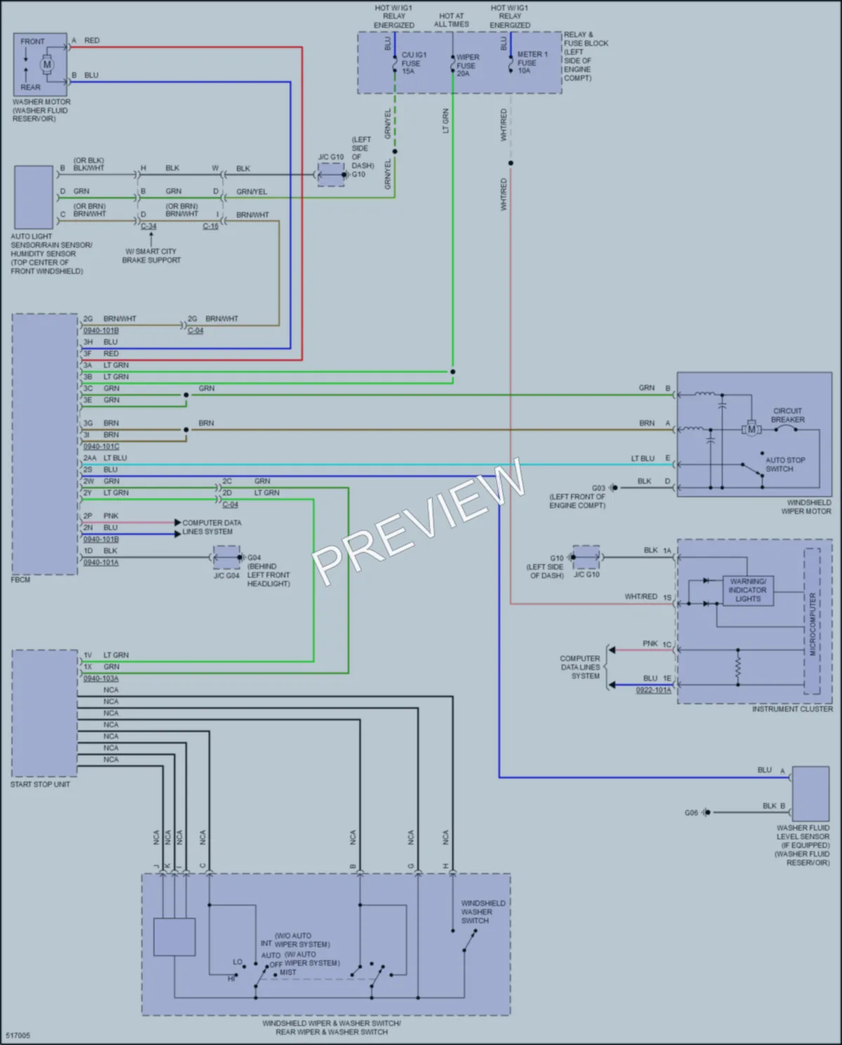 2017 Mazda CX9 Wiper Washer wiring diagram preview