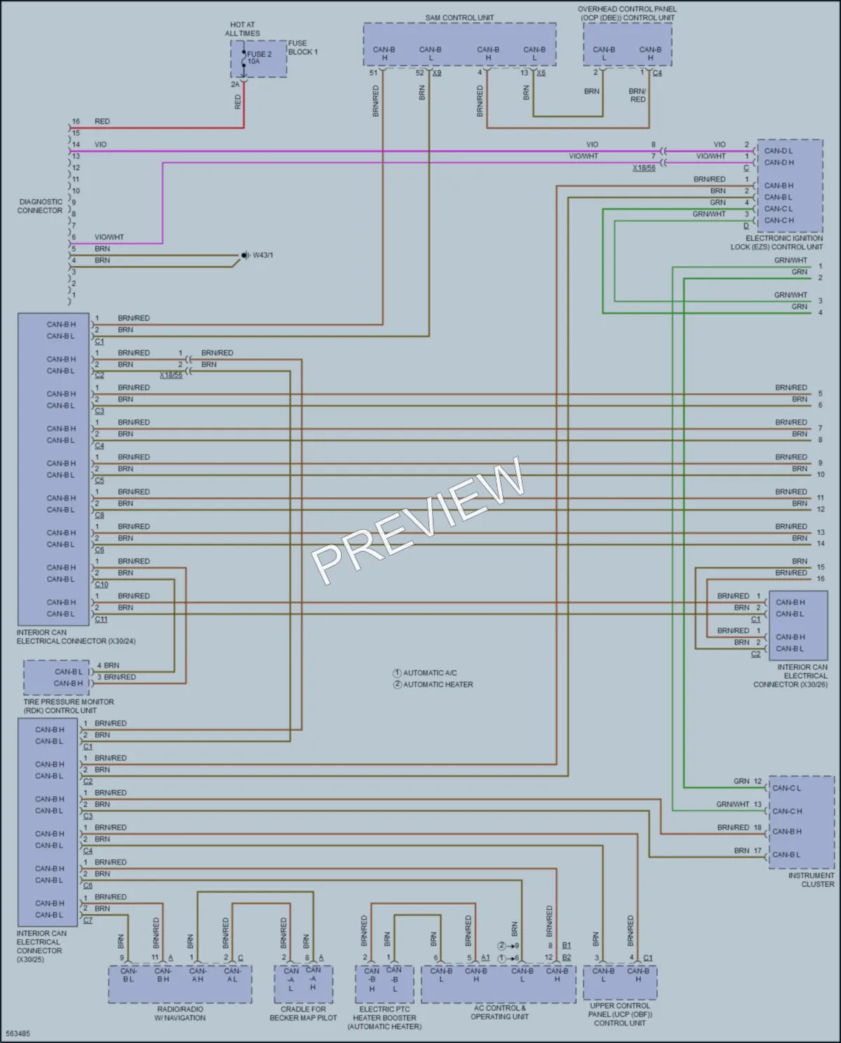 2017 MercedesBenz 2500Sprinter Computer Data Lines wiring diagram preview