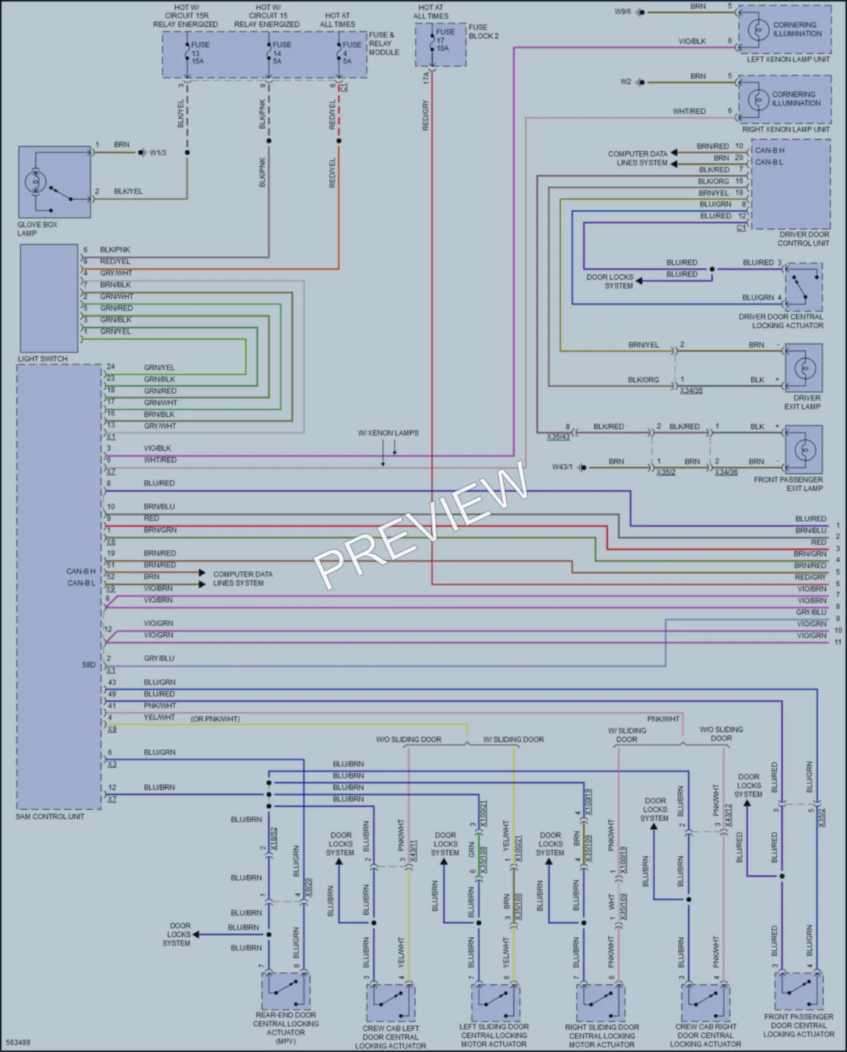 2017 MercedesBenz 2500Sprinter Interior Lights wiring diagram preview