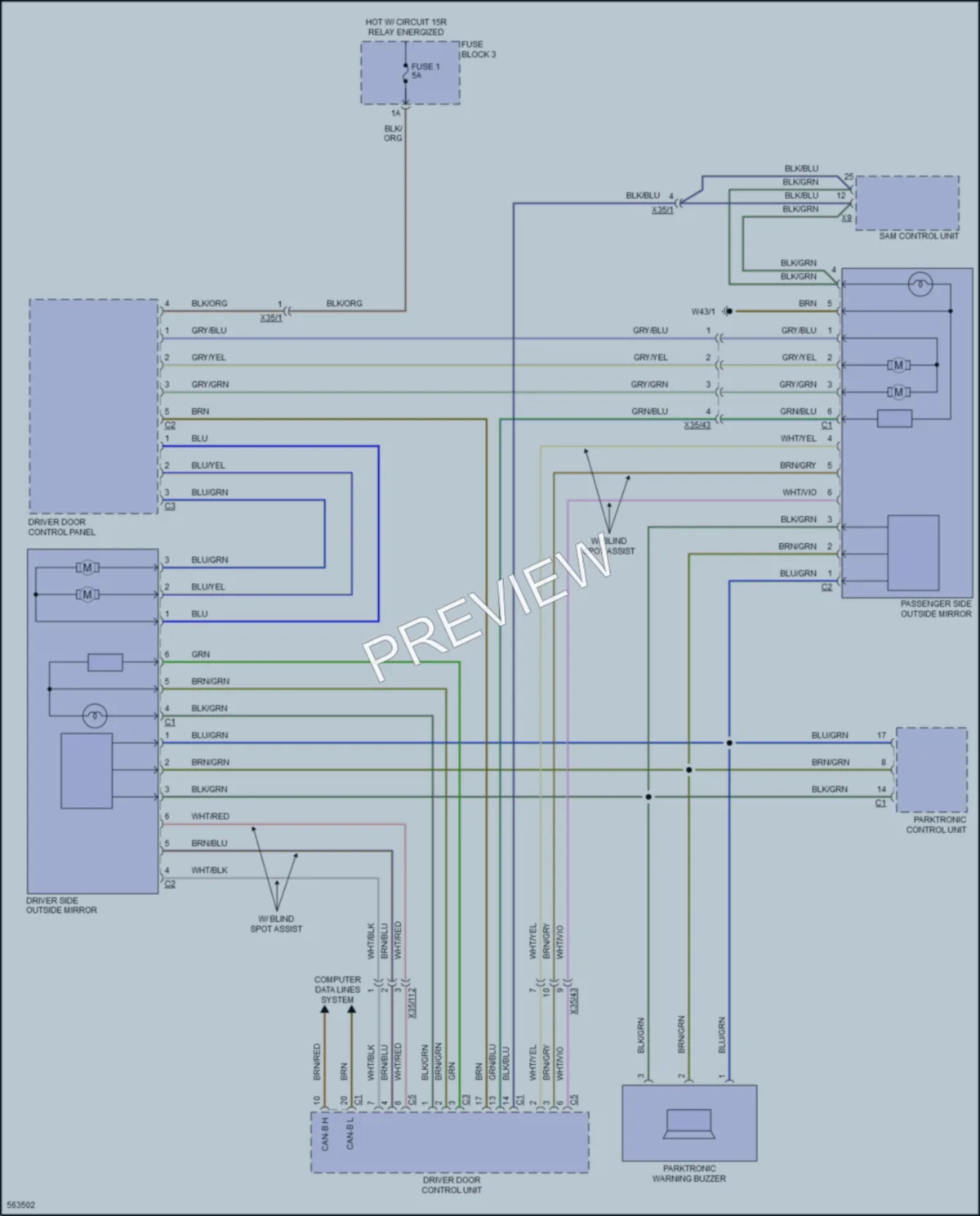 2017 MercedesBenz 2500Sprinter Power Mirrors wiring diagram preview