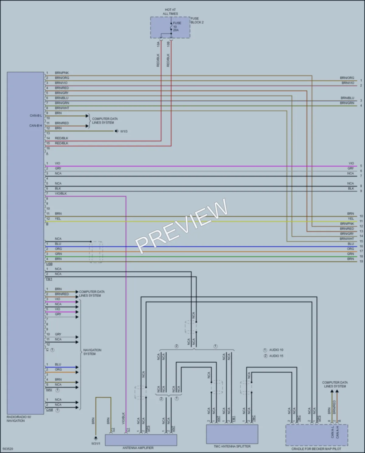2017 MercedesBenz 2500Sprinter Radio wiring diagram preview