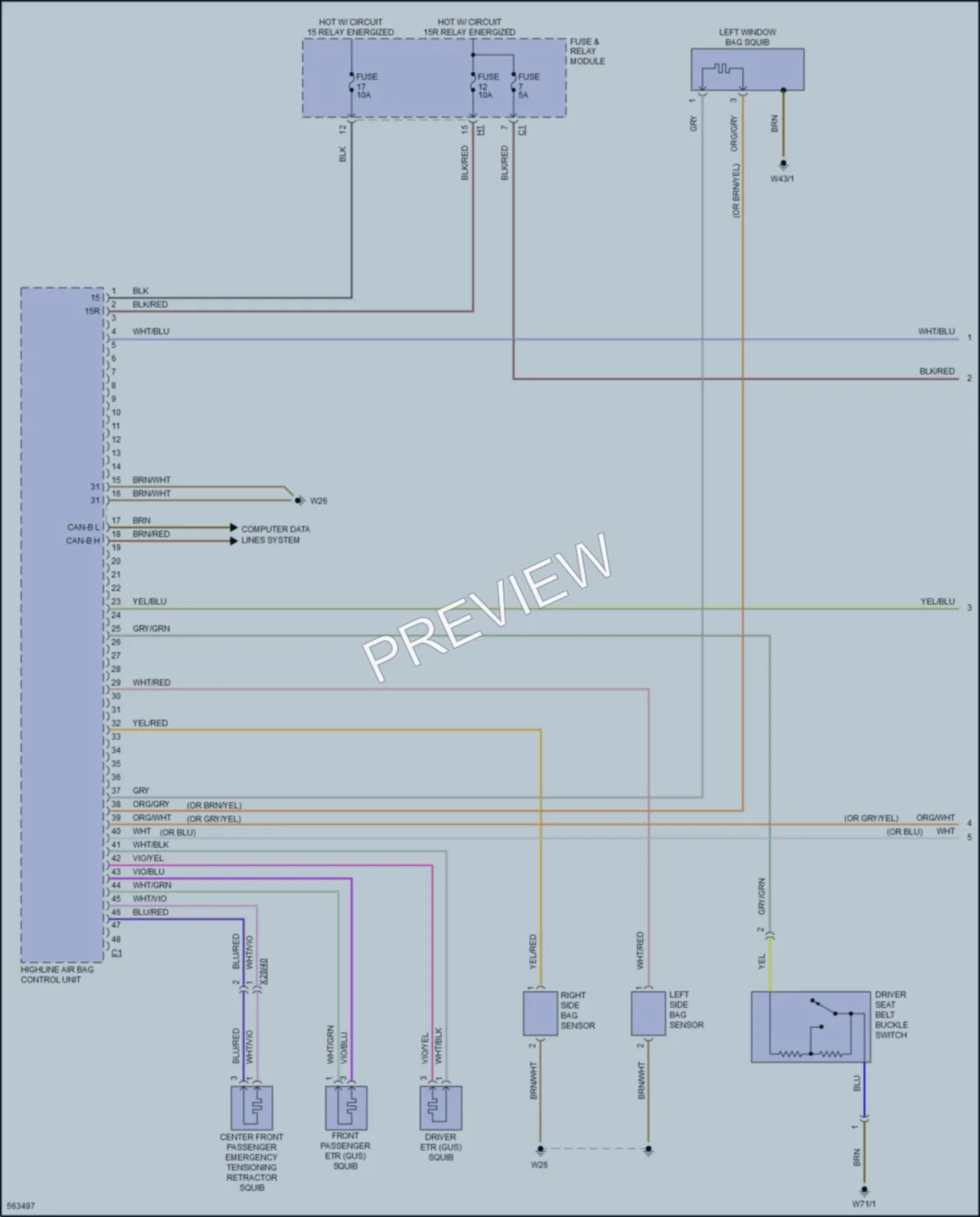 2017 MercedesBenz 2500Sprinter Supplemental Restraints wiring diagram preview