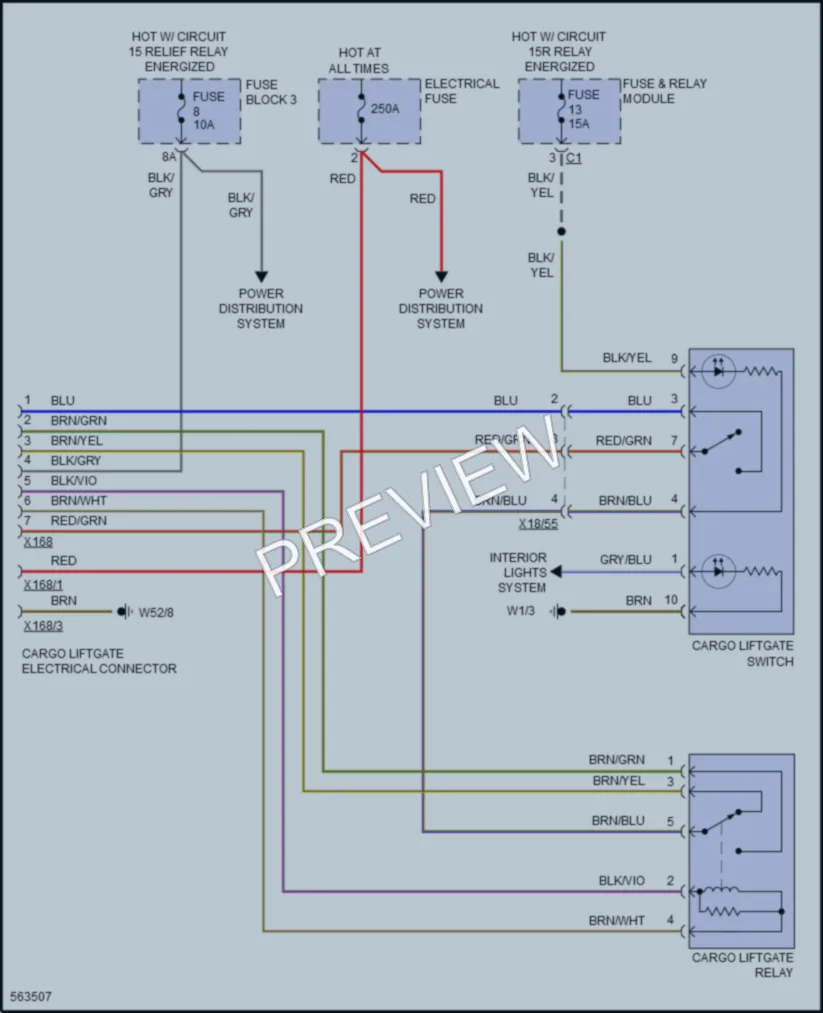 2017 MercedesBenz 2500Sprinter Trunk Tailgate Fuel Door wiring diagram preview