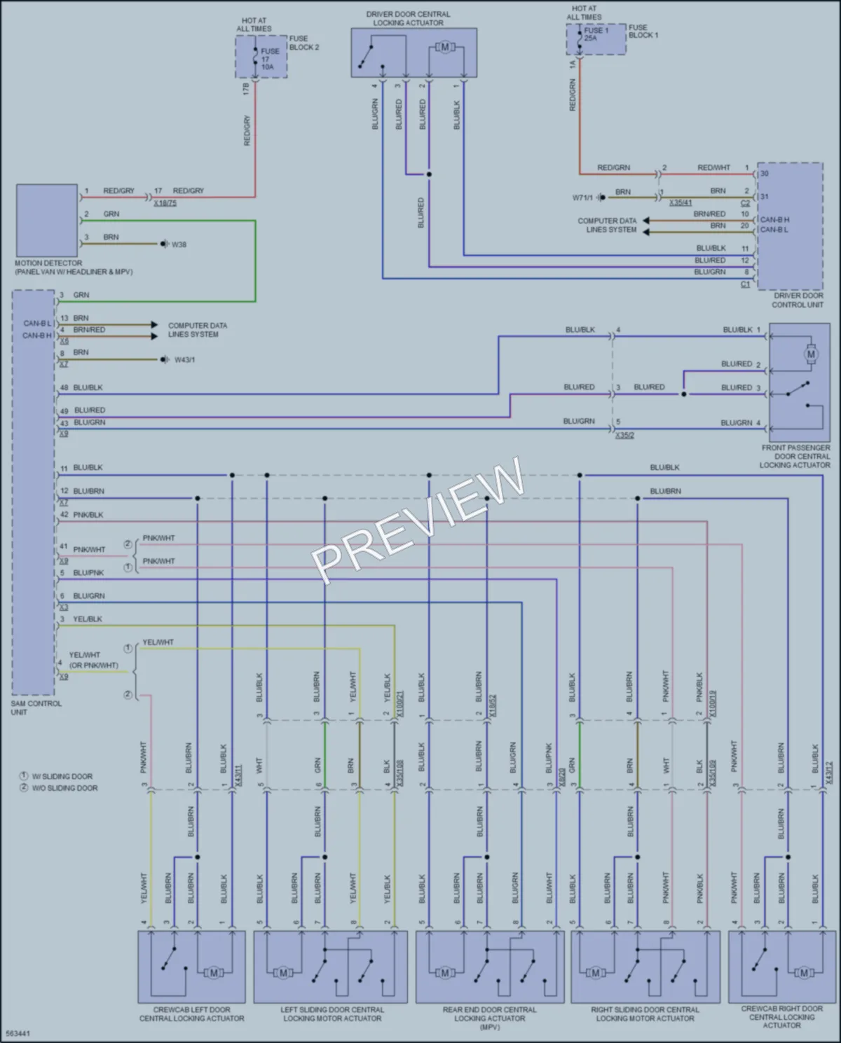 2017 MercedesBenz 3500Sprinter Power Door Locks wiring diagram preview