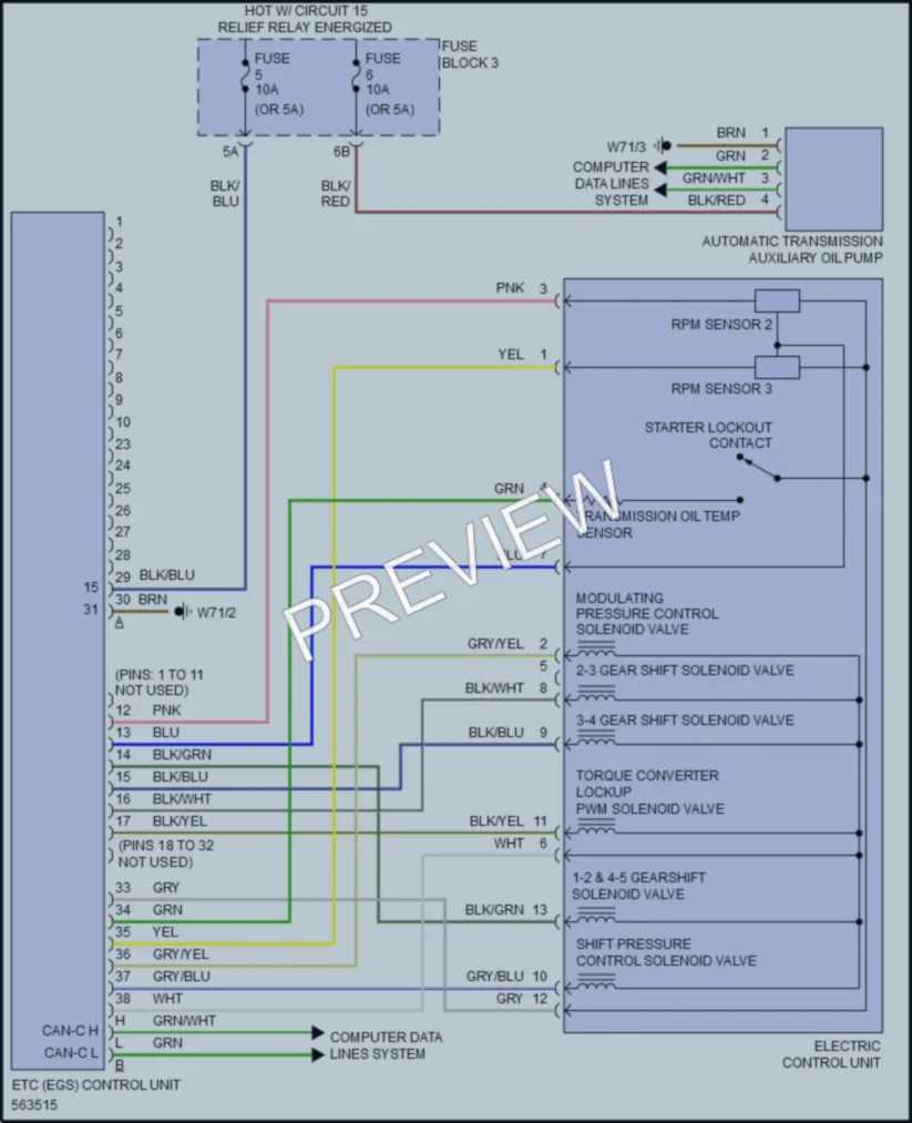 2017 MercedesBenz 3500Sprinter Transmission wiring diagram preview