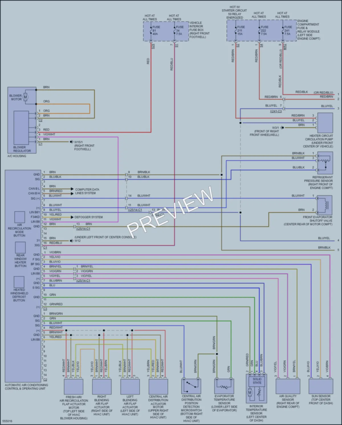 2017 MercedesBenz B250e Air Conditioning wiring diagram preview