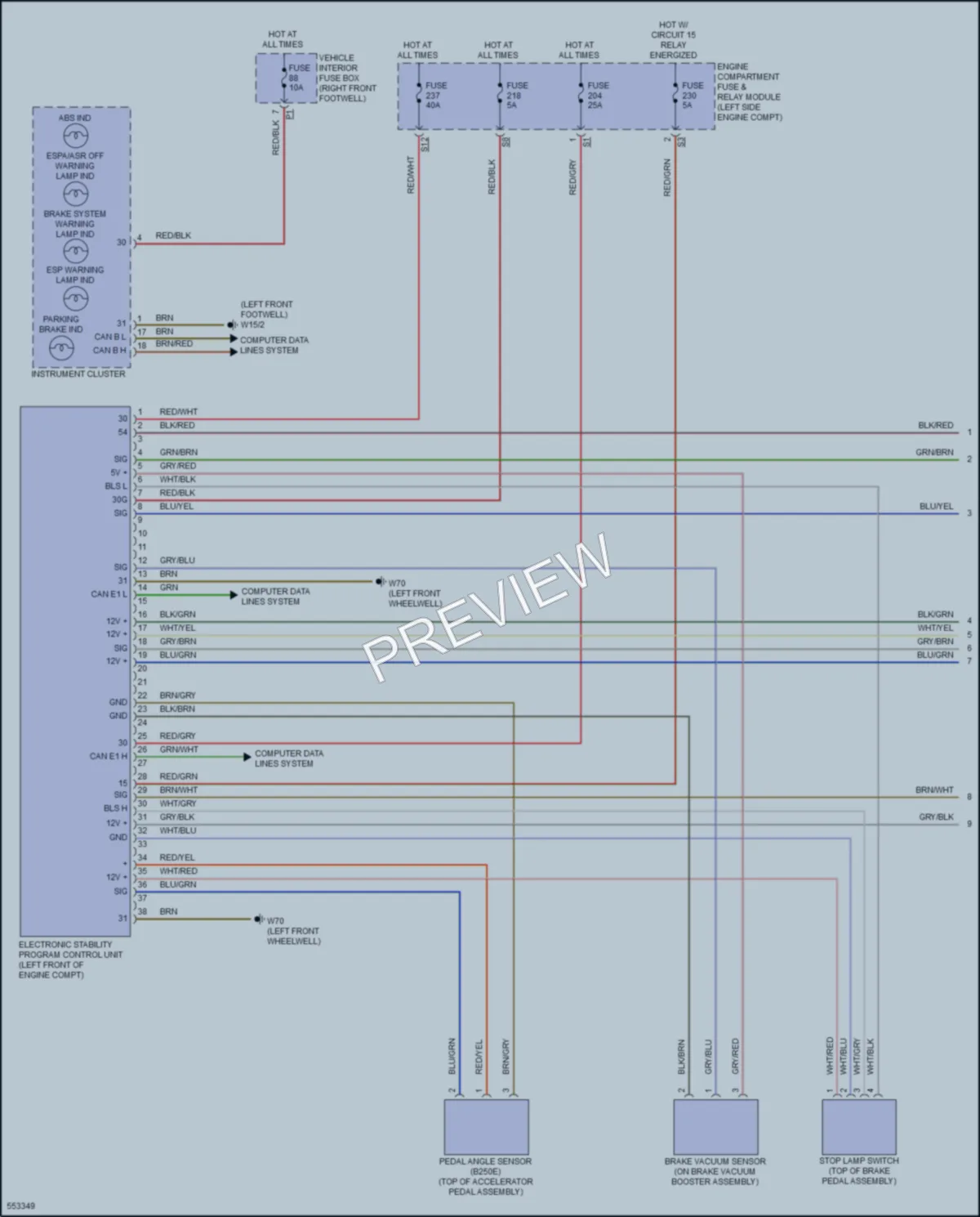2017 MercedesBenz B250e Anti Lock Brakes wiring diagram preview