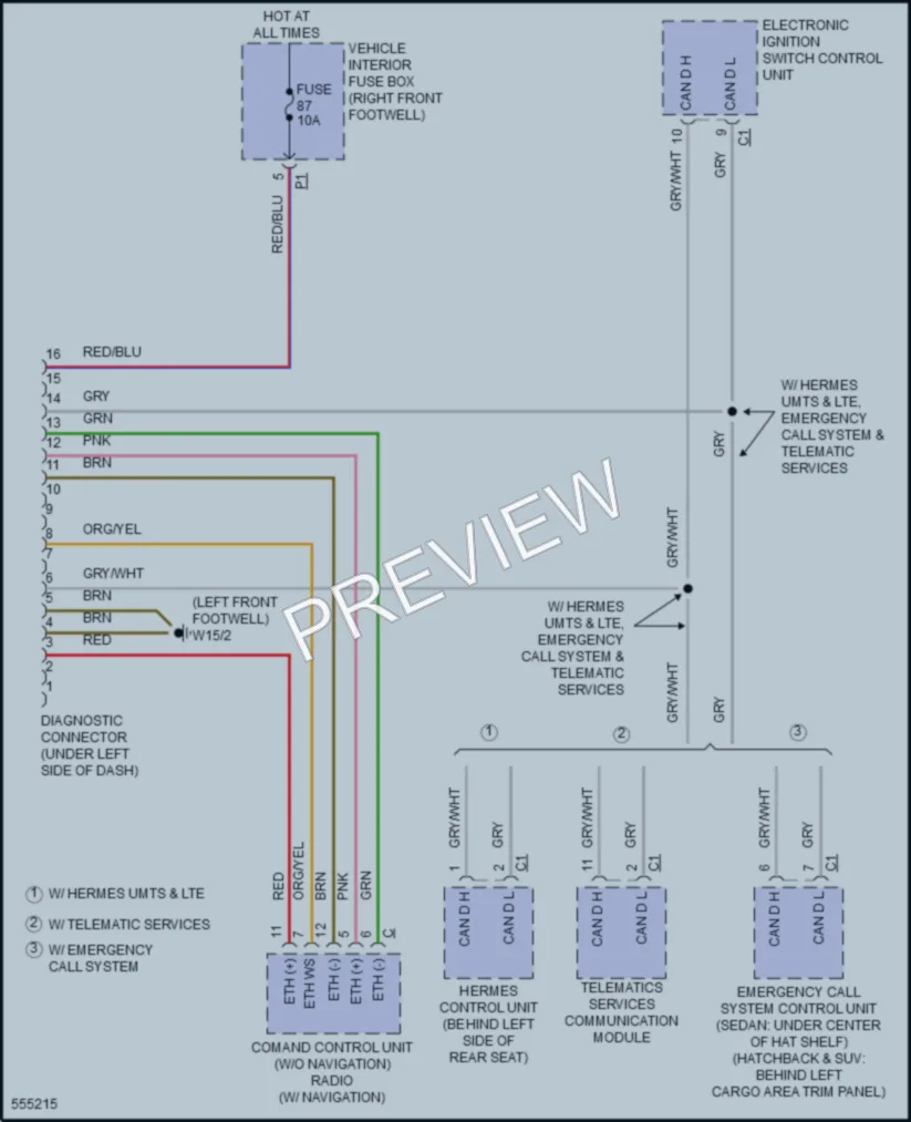 2017 MercedesBenz B250e Computer Data Lines wiring diagram preview