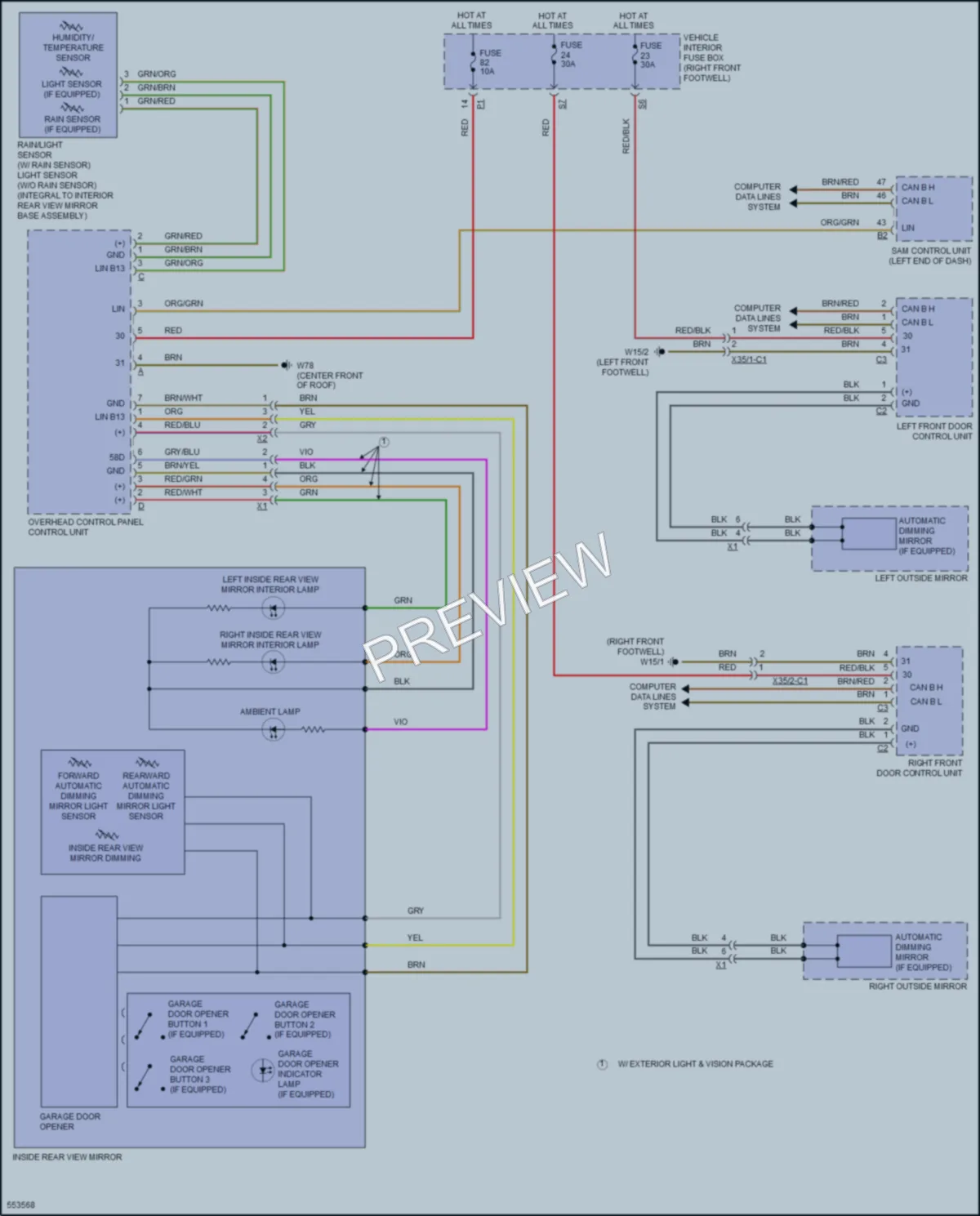 2017 MercedesBenz B250e Power Mirrors wiring diagram preview