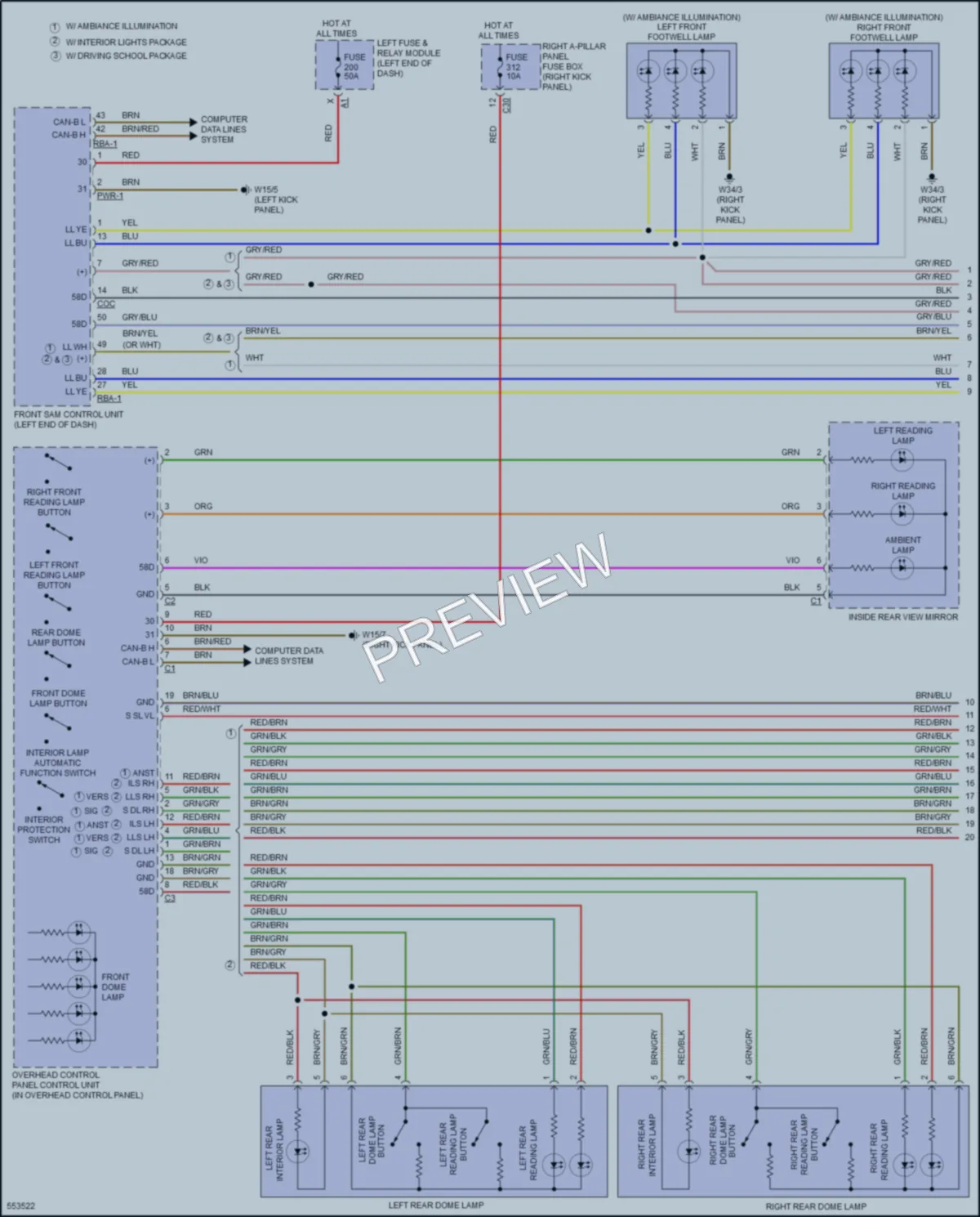 2017 MercedesBenz C300 Interior Lights wiring diagram preview