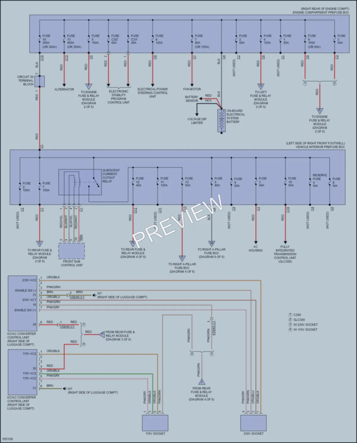2017 MercedesBenz C300 Power Distribution wiring diagram preview