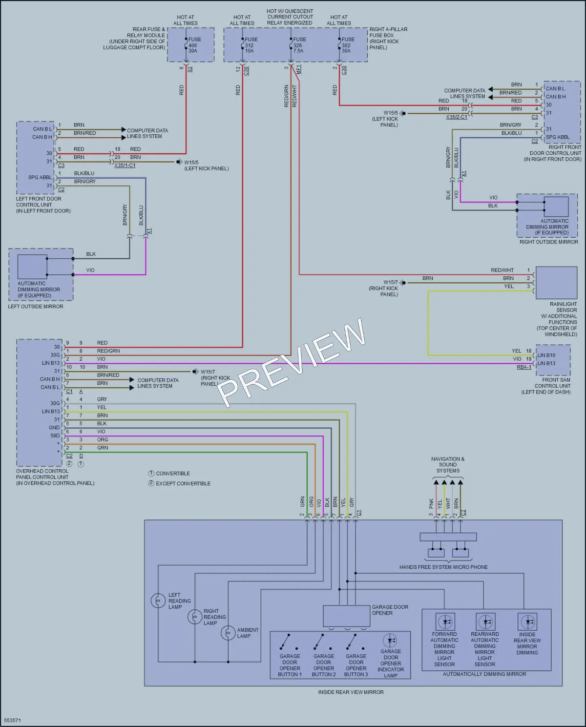 2017 MercedesBenz C300 Power Mirrors wiring diagram preview