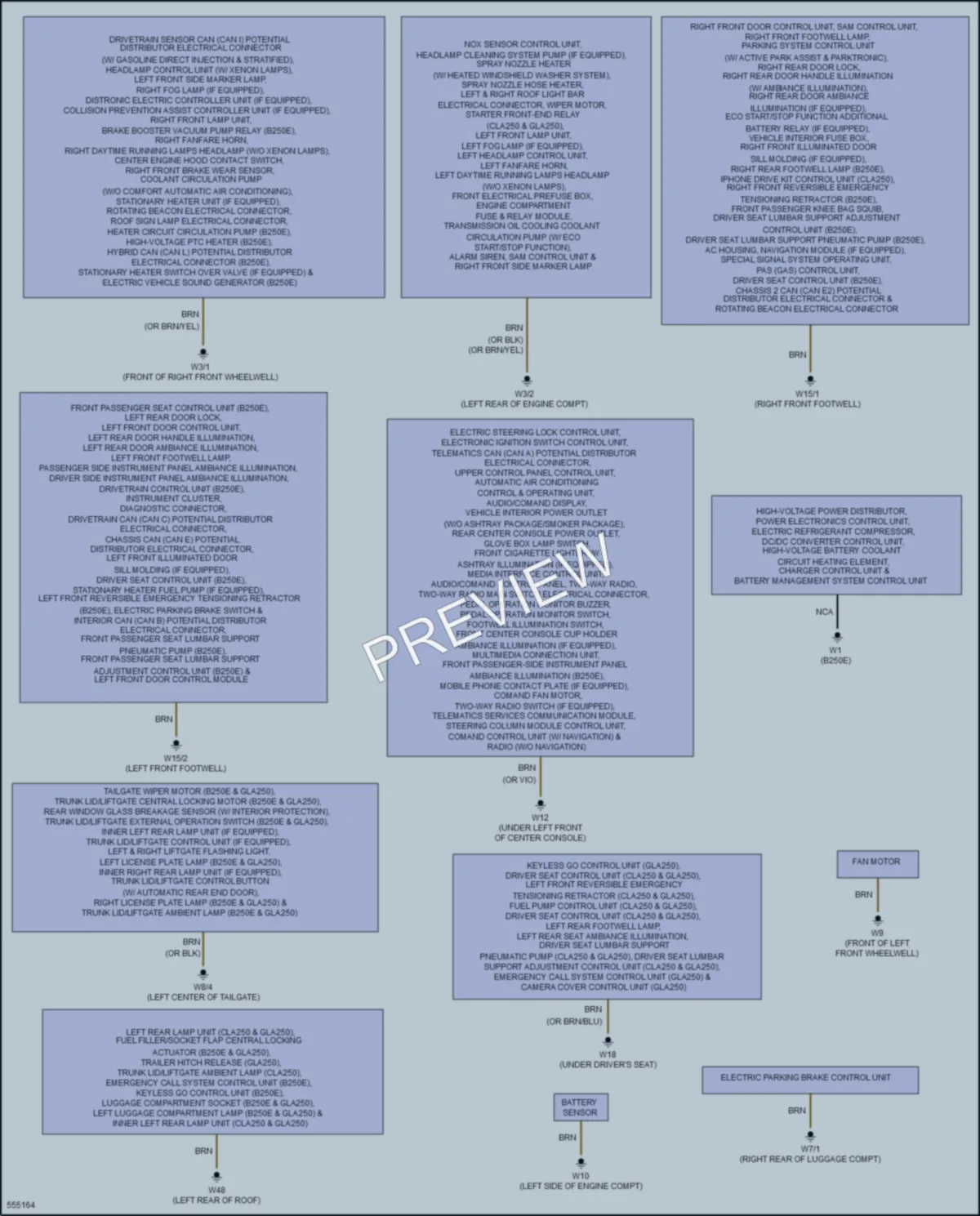 2017 MercedesBenz CLA250 Ground Distribution wiring diagram preview