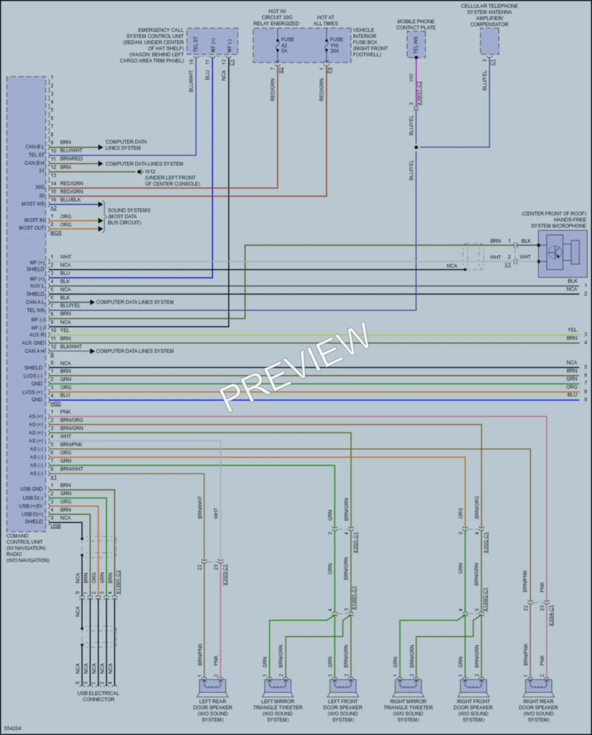 2017 MercedesBenz CLA250 Radio wiring diagram preview