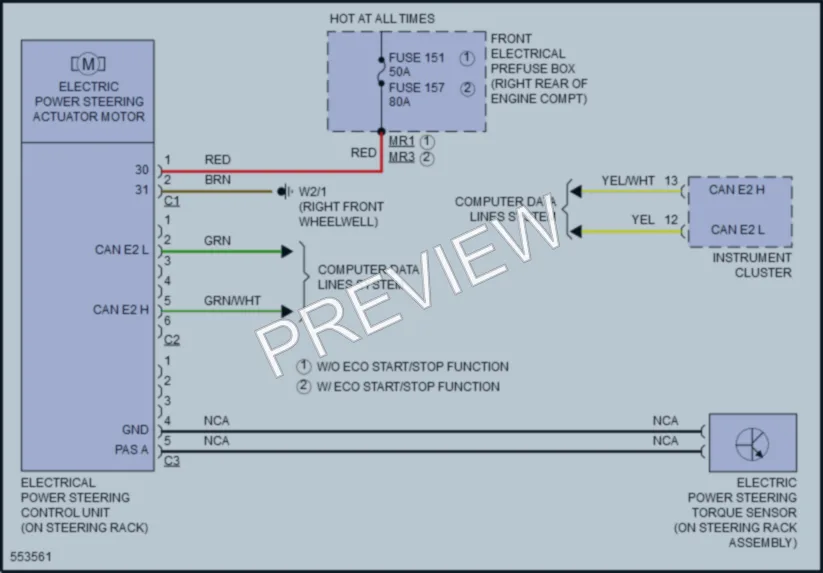 2017 MercedesBenz CLS400 Electronic Power Steering wiring diagram preview