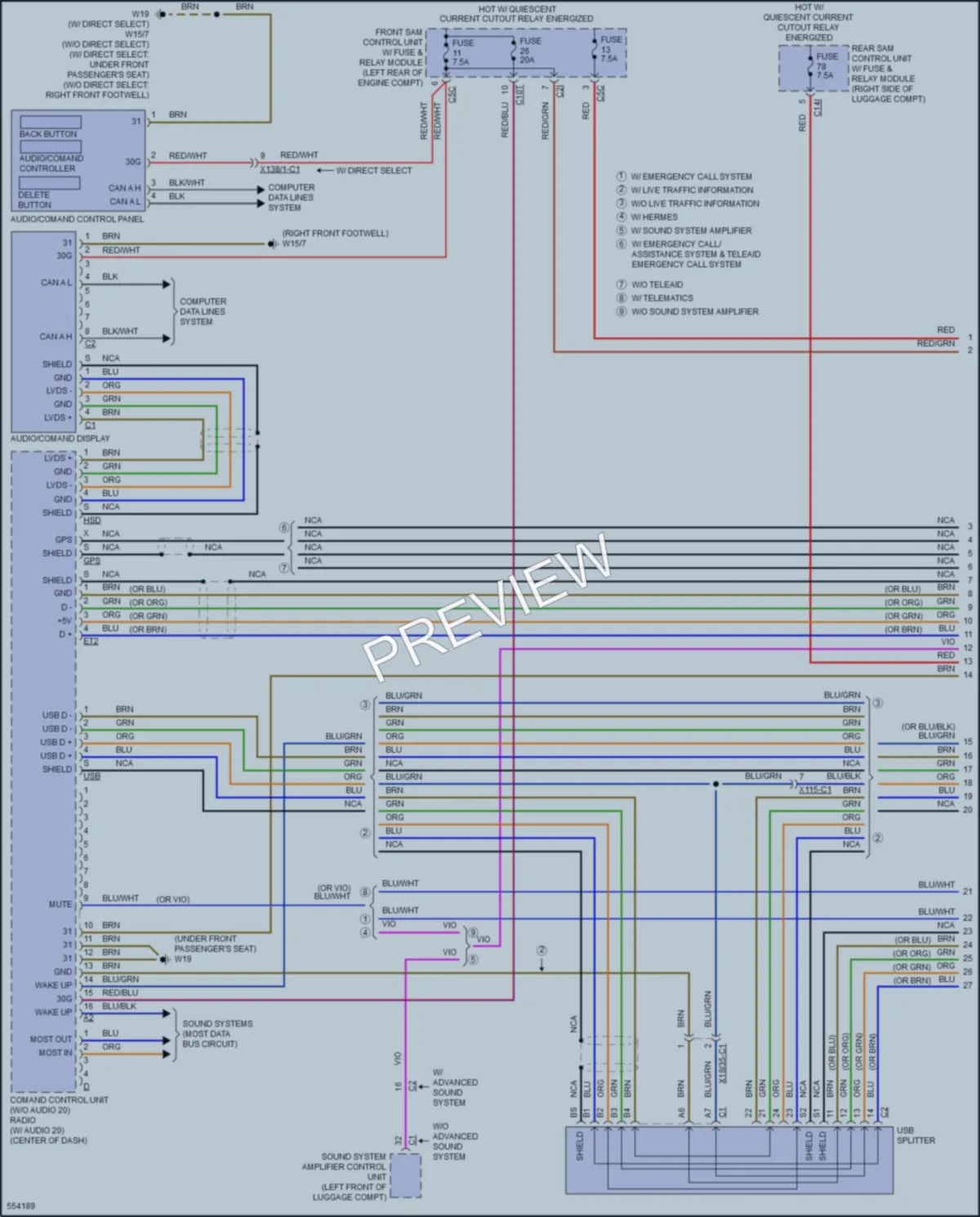 2017 MercedesBenz CLS550 Radio wiring diagram preview
