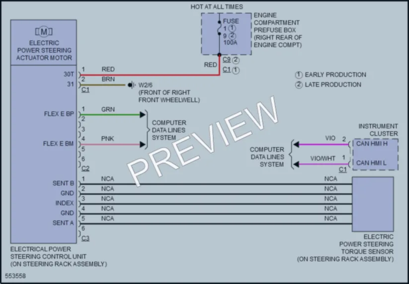 2017 MercedesBenz E300 Electronic Power Steering wiring diagram preview