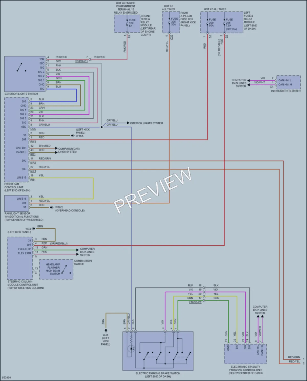2017 MercedesBenz E300 Headlights wiring diagram preview