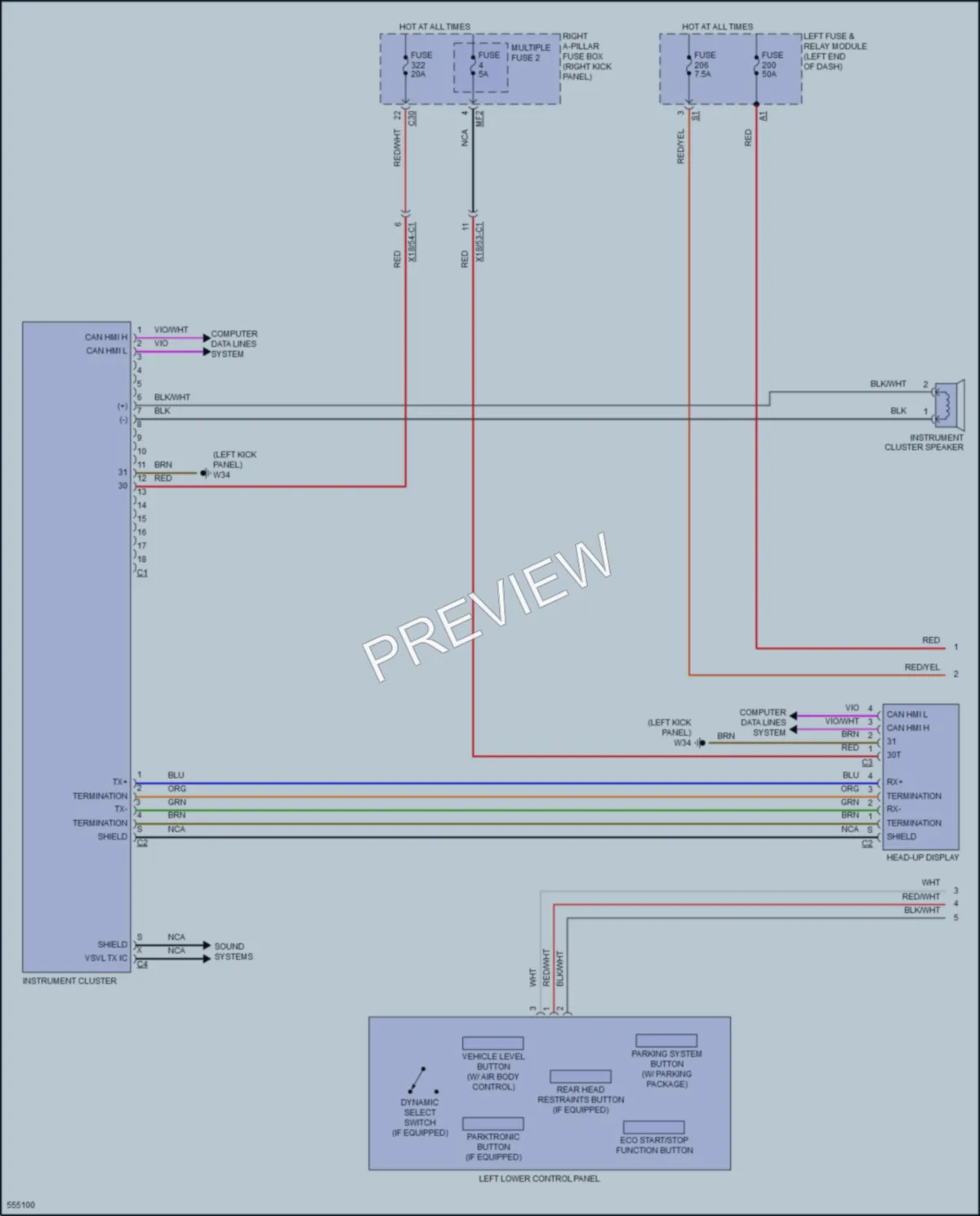 2017 MercedesBenz E300 Instrument Cluster wiring diagram preview
