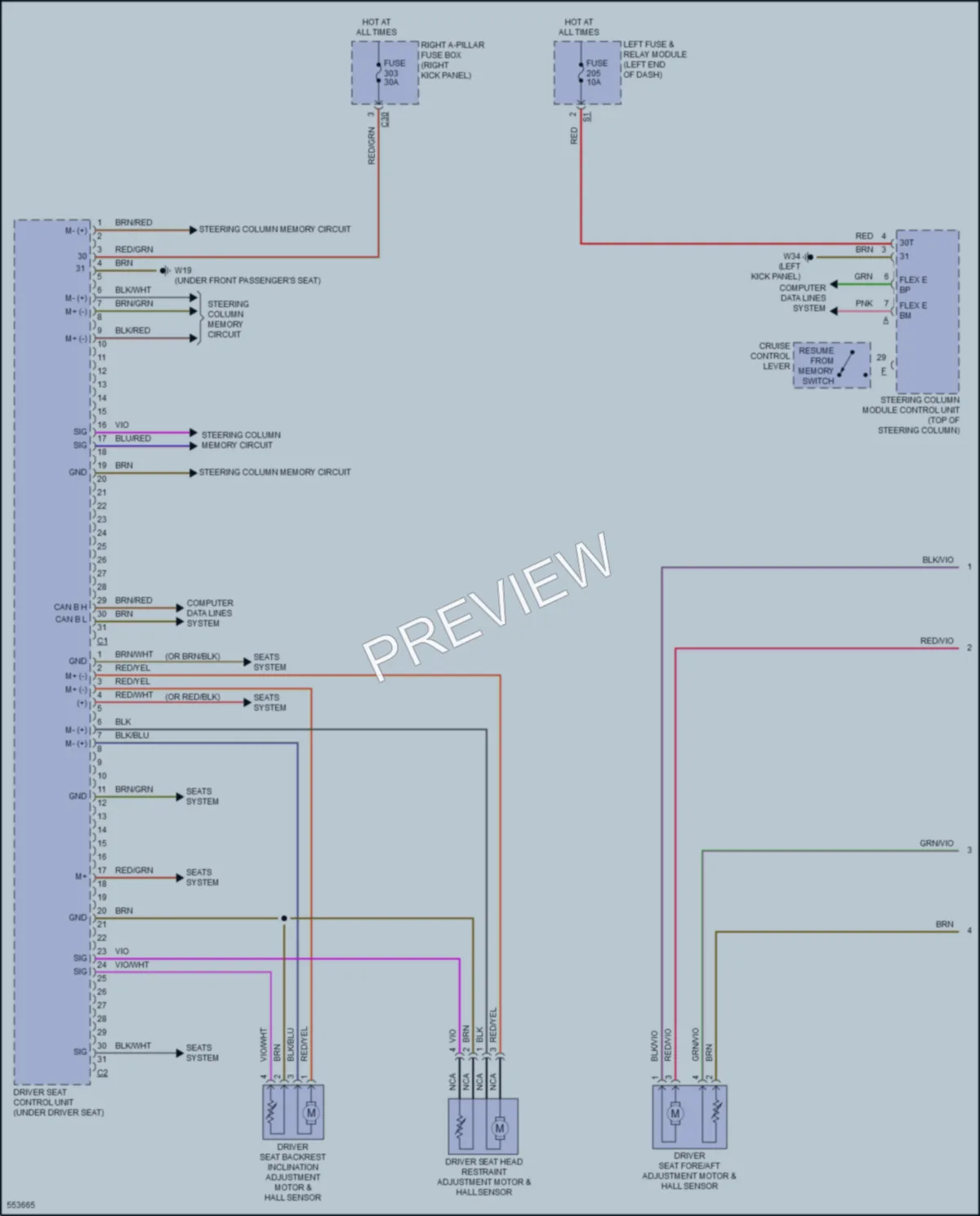 2017 MercedesBenz E300 Memory Systems wiring diagram preview