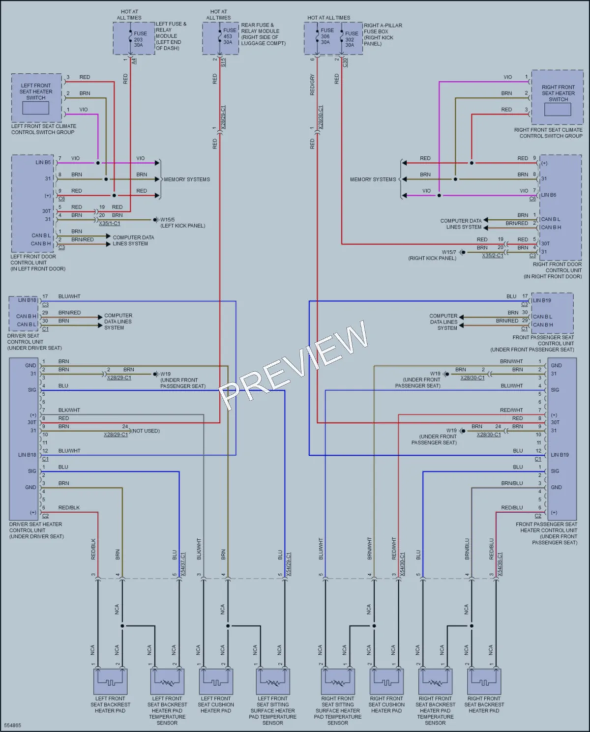 2017 MercedesBenz E300 Power Seats wiring diagram preview