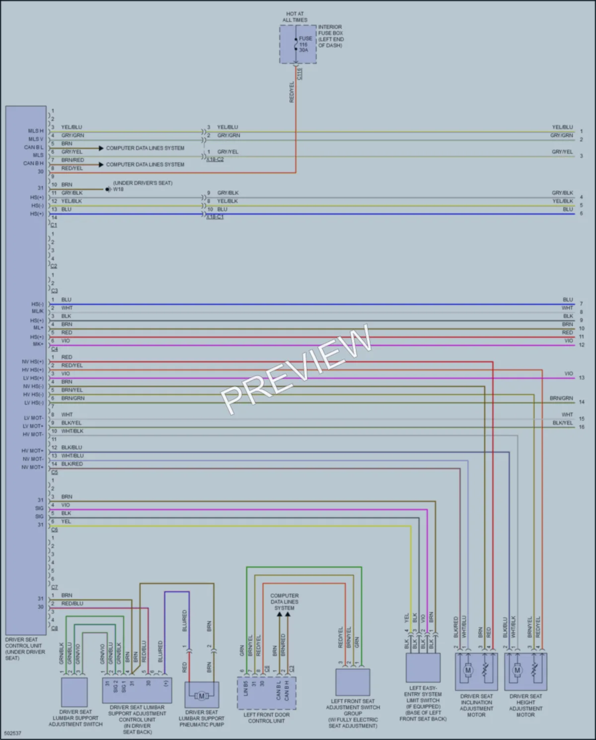 2017 MercedesBenz E400 Memory Systems wiring diagram preview