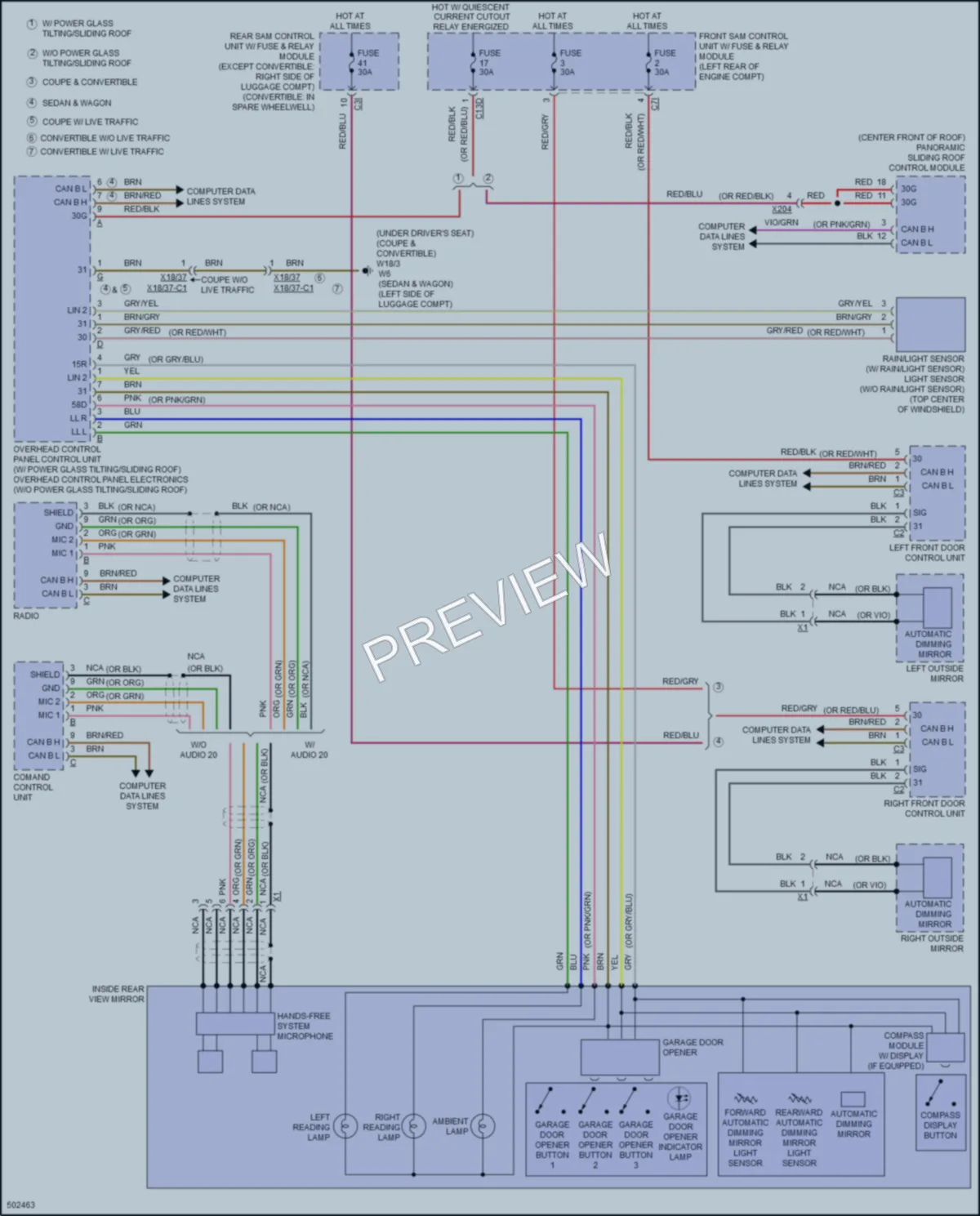 2017 MercedesBenz E400 Power Mirrors wiring diagram preview