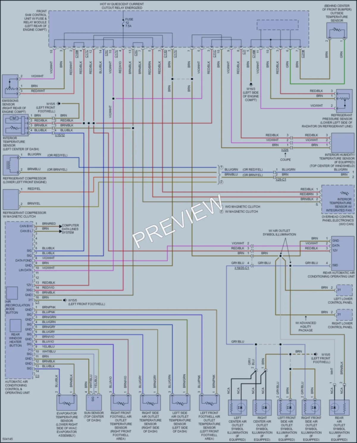 2017 MercedesBenz E550 Air Conditioning wiring diagram preview