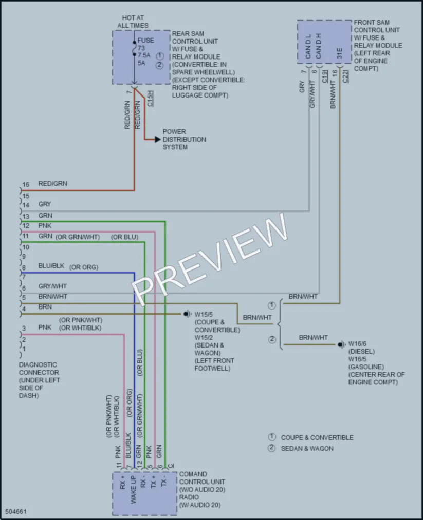 2017 MercedesBenz E550 Computer Data Lines wiring diagram preview