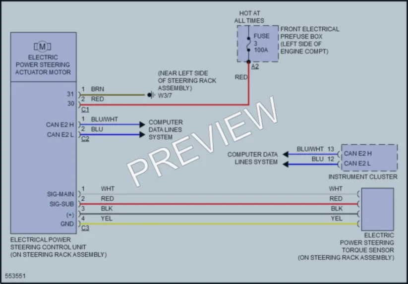 2017 MercedesBenz GLA250 Electronic Power Steering wiring diagram preview