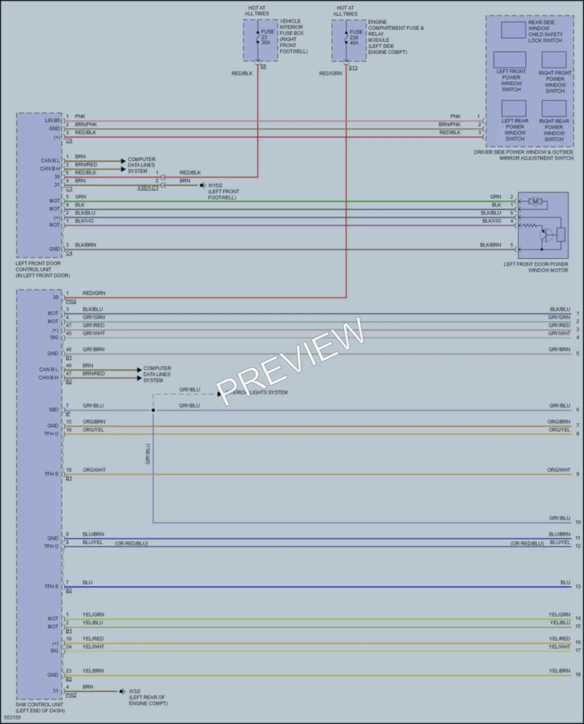 2017 MercedesBenz GLA250 Power Windows wiring diagram preview