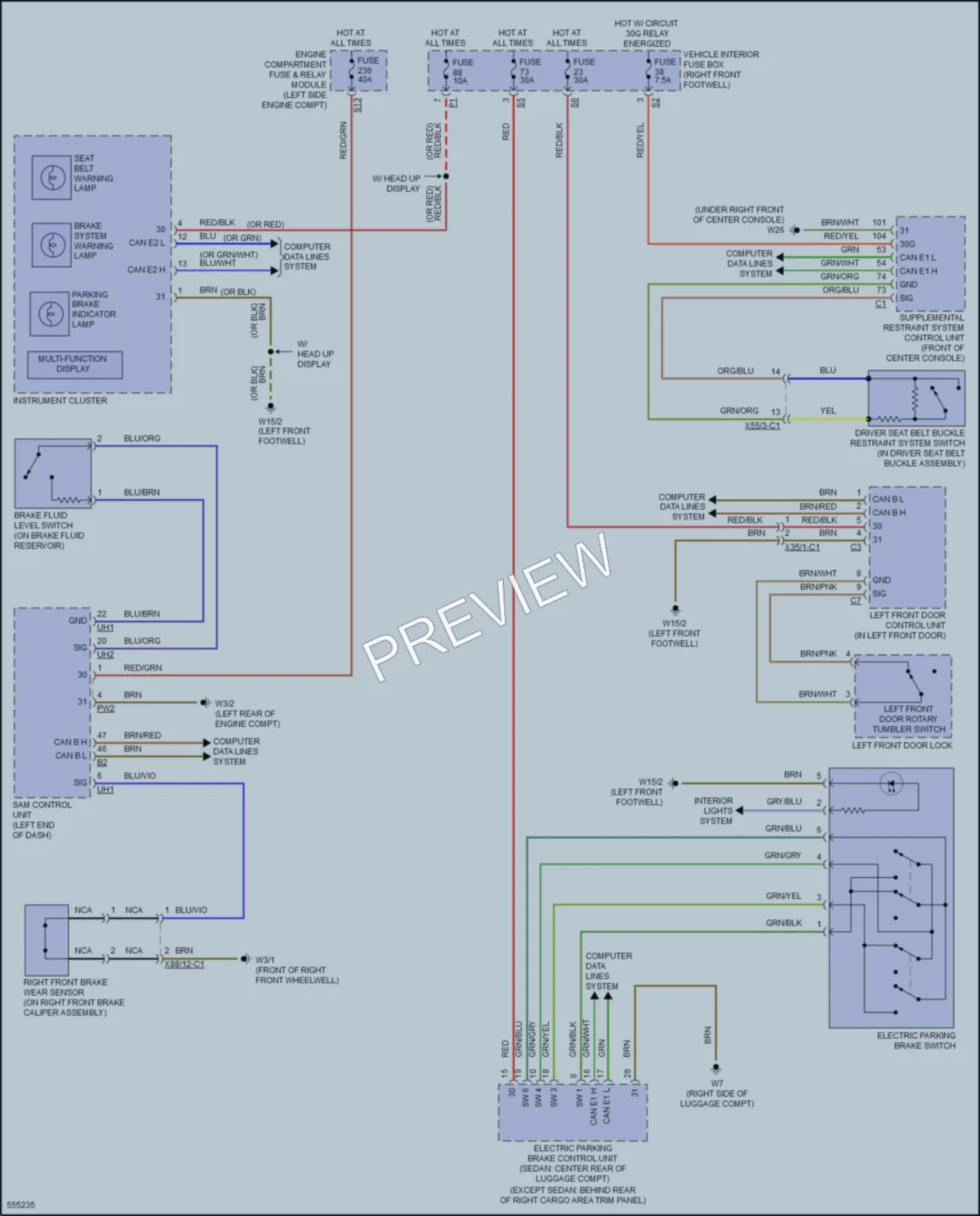 2017 MercedesBenz GLA250 Warning Systems wiring diagram preview