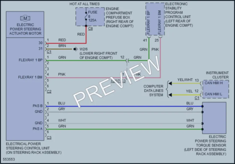 2017 MercedesBenz GLC300 Electronic Power Steering wiring diagram preview